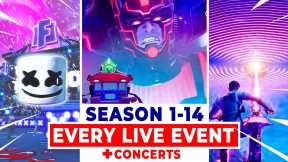 All Fortnite LIVE-EVENTS (Season 1-14 *NEW* GALACTUS EVENT)